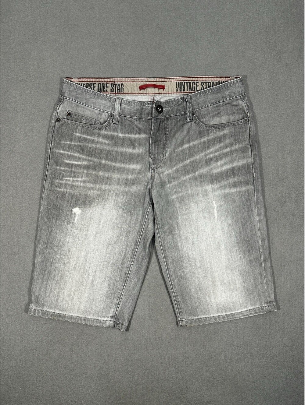 Converse One Star Vintage Straight Denim Shorts Gray Mens 32